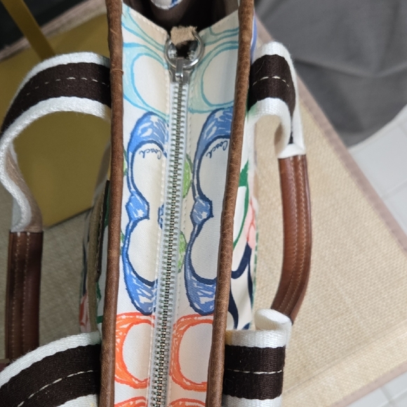 * SALE PRICE Coach VINTAGE Hampton Multicolor Patchwork Tote " No Hang Tag" - Picture 9 of 16